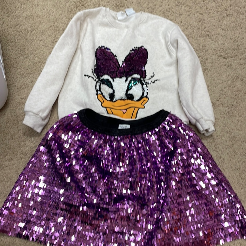 zara kids sweatshirts and skirt
